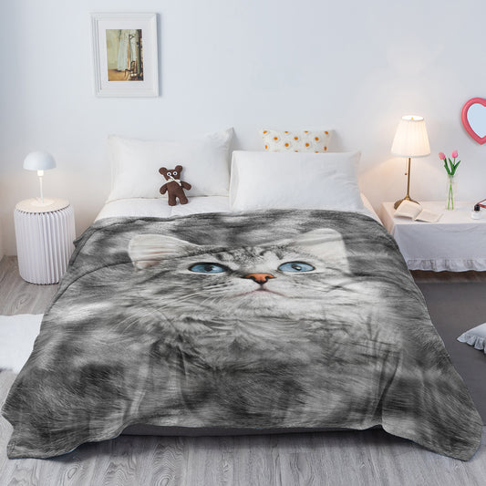 Cat Blankets For Cat Lovers Cute Cat Blanket For Girls Women Fleece Cat Sherpa Blanket Black And White Cat Print Blanket Fuzzy Cat Blanket Throw 130X150cm