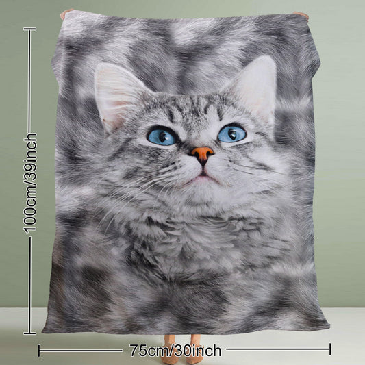 Cat Blankets For Cat Lovers Cute Cat Blanket For Girls Women Fleece Cat Sherpa Blanket Black And White Cat Print Blanket Fuzzy Cat Blanket Throw 130X150cm